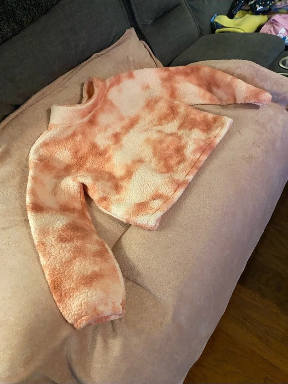Old Navy Pink Tie-Dye Sherpa Half-Zip Pullover